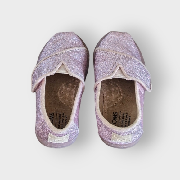 5T TOMS Toddler Sparkle Alpargatas Shoes Glimmer Classics - Picture 3 of 6
